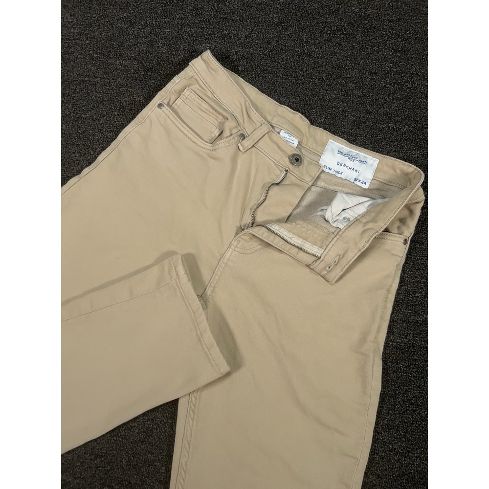 The Perfect Jean NYC Denkhaki Pants Men's 30x34 (Fits 30x32) Khaki Slim Thick